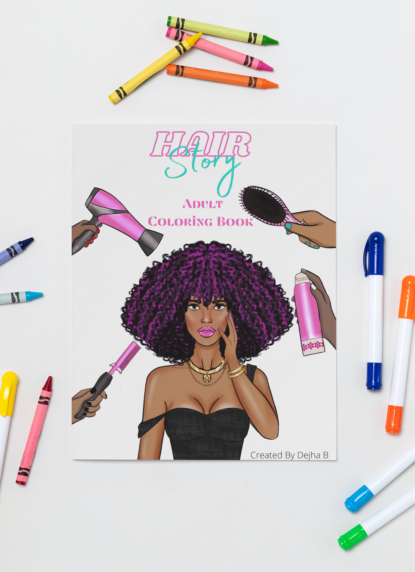 Hair Story Adult Coloring Book - Dejha B Coloring